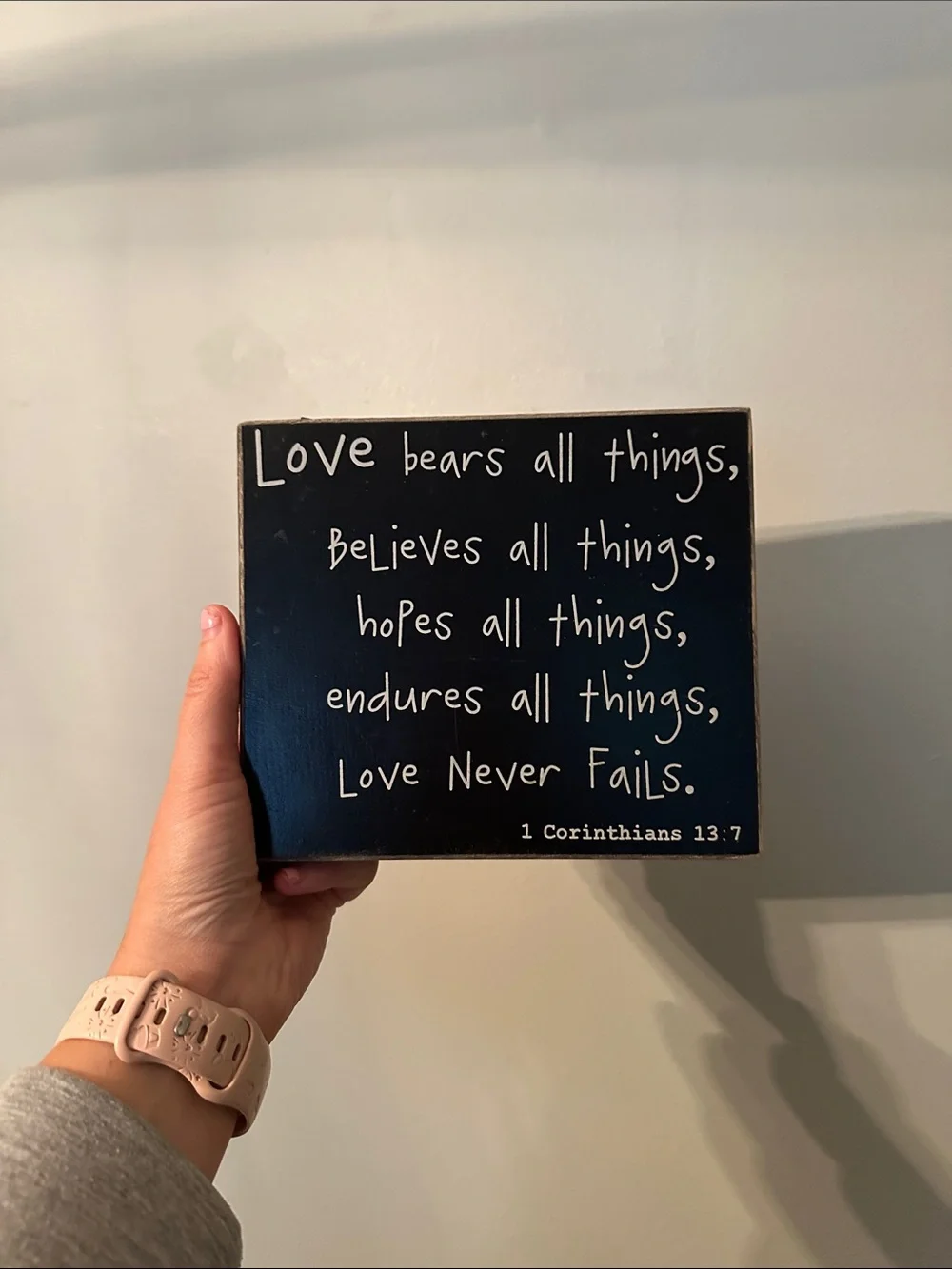 Love Bears All Things Wall Sign - Black